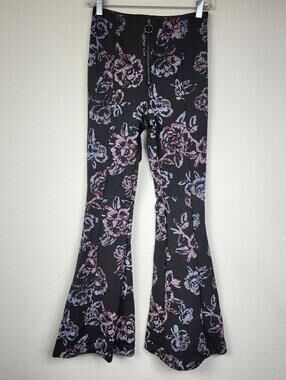 Free People Born To Be Wild Floral Stretch Flares